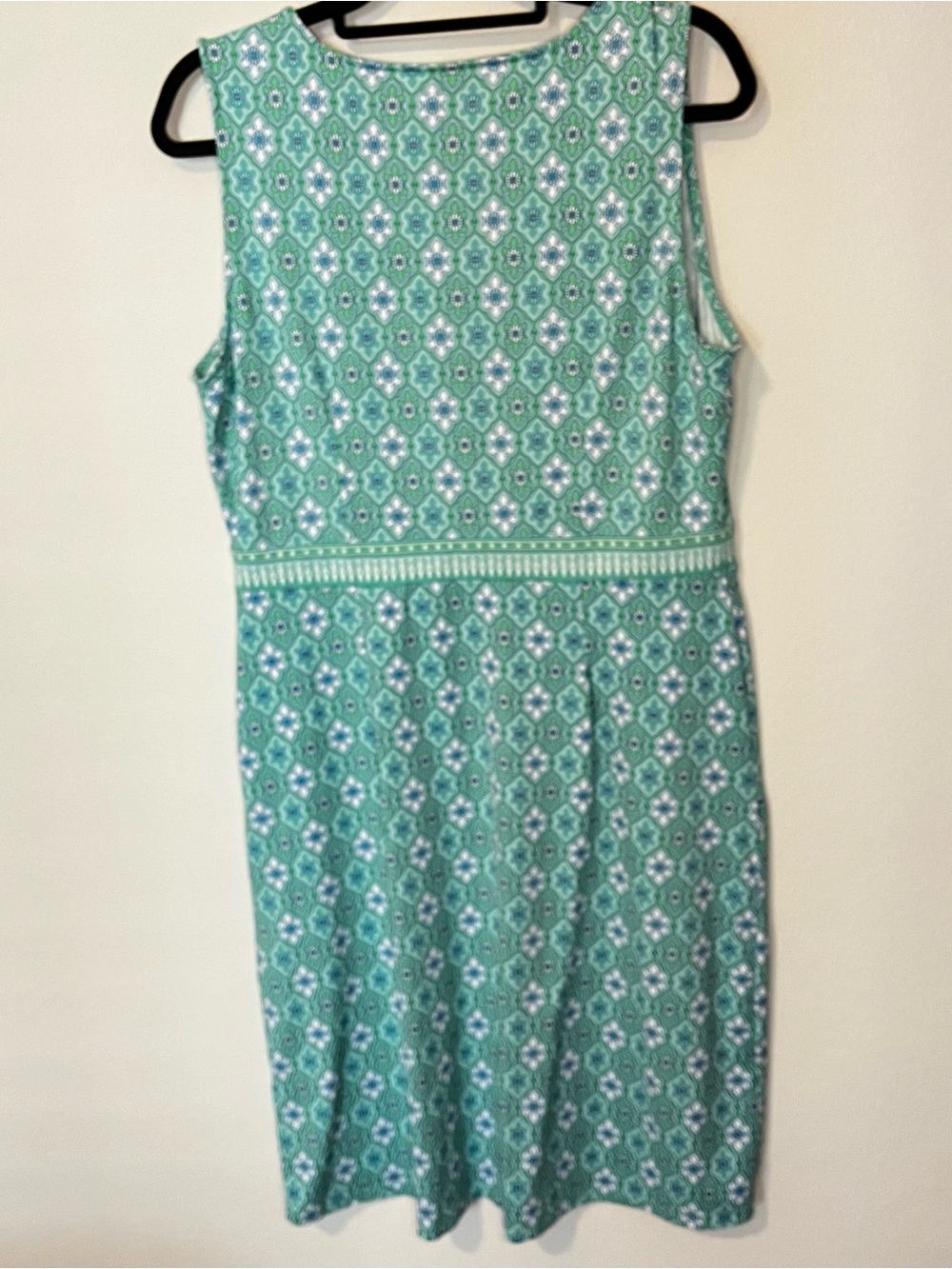 Talbots Women’s Green Tile Medallion Print Midi Sheath Dress Lrg - Picture 3 of 10